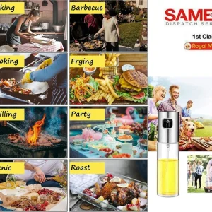 Oil Sprayer, Refillable Olive Oil Pump Spray Bottle for Baking, BBQ, Air Fryer
